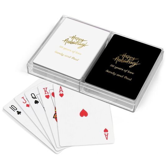 Fun Happy Anniversary Double Deck Playing Cards